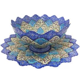 ست کاسه و بشقاب میناکاری کد 0002